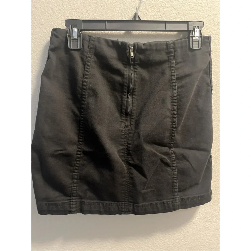 Free People‎ Modern Femme Denim Skirt in Black Size 8